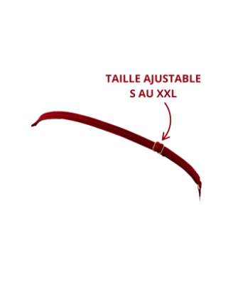 String rouge avec bijou perle & strass dorés 